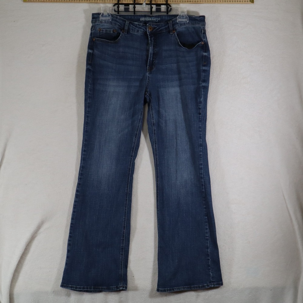 American Rag Cie Womens 14W Bootcut Jeans Dark Wash Mid Rise Plus Size Denim